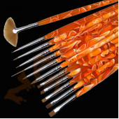 Conjunto com 12 Pincéis para Unhas de Gel Arte 8 